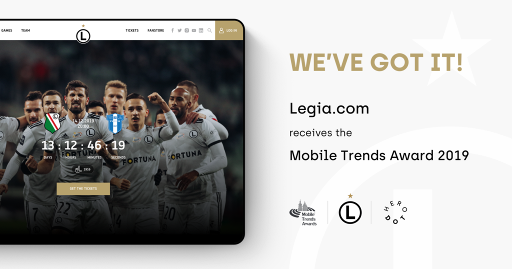 Legia receives Mobile Trends Award 2019