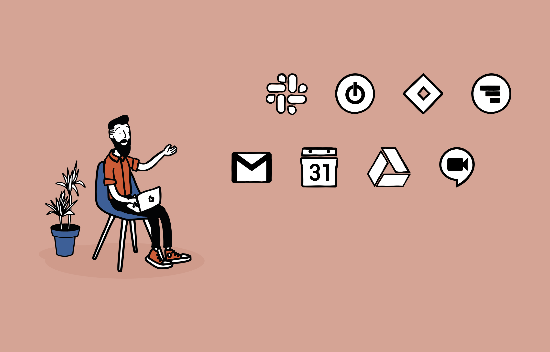 Tools that we use in HeroDot for project management process – Google Calendar, Hangouts Meet, Jira, TeamGantt, Gmail, Slack, Google Drive, Toggl.