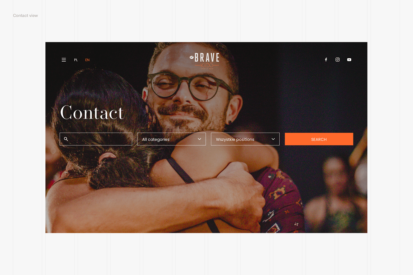 brave kids contact view web design