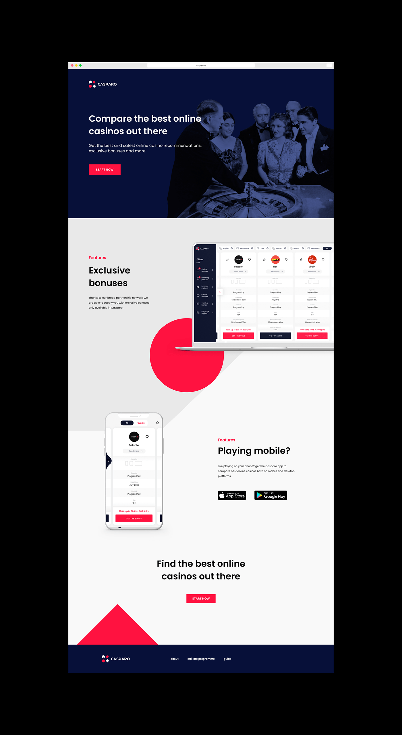 casparo website design online casino