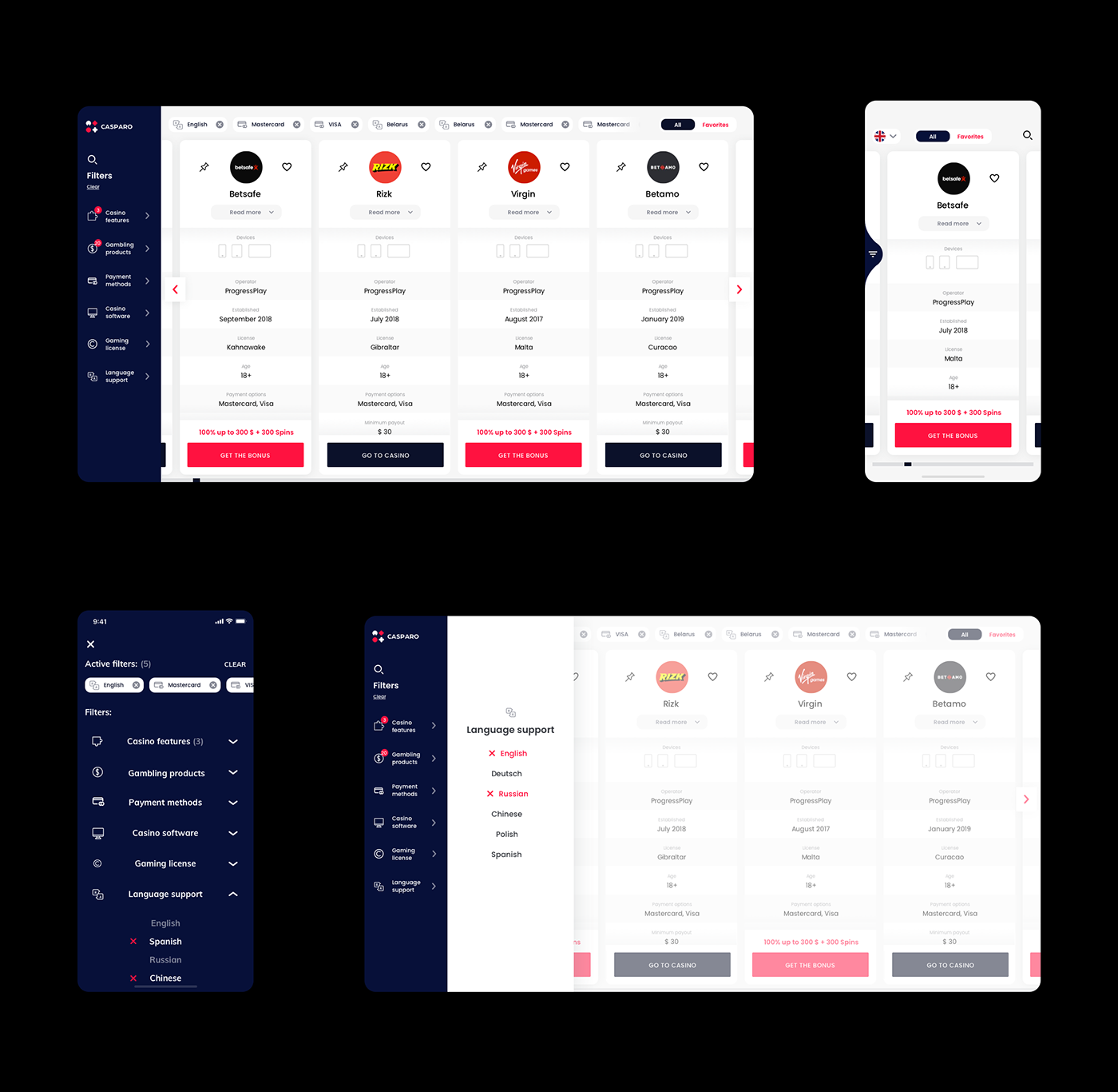 casparo website design online casino