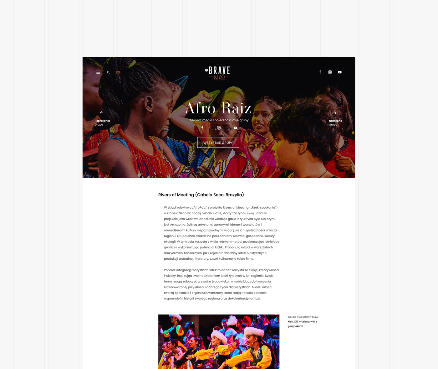 brave kids website design