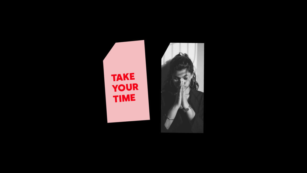 take your time a lady praying - get mercy