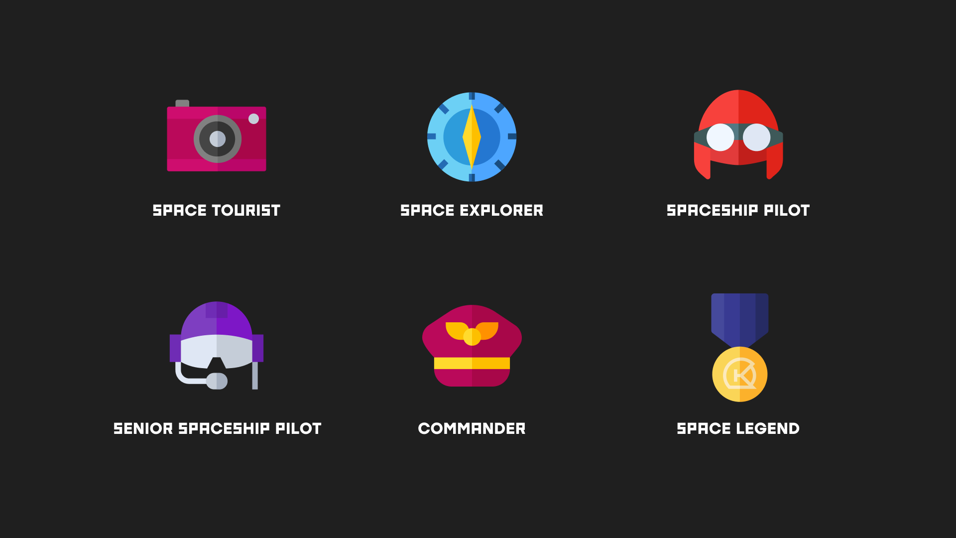 Kosmonaut Online Casino ranks – Space Tourist, Space Explorer, Spaceship Pilot, Senior Spaceship Pilot, Commander, Space Legend