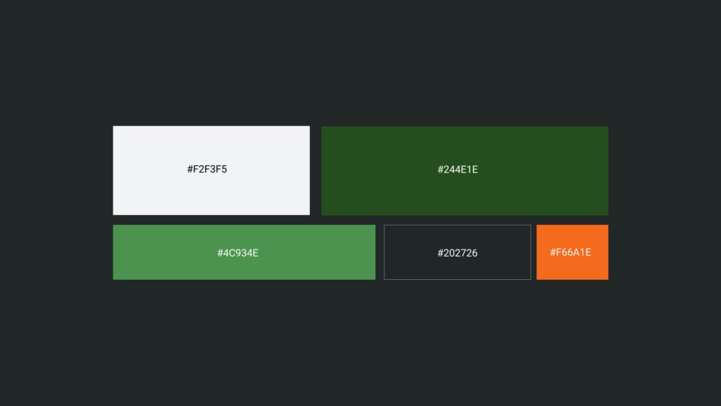 eForest web app colour palette 1